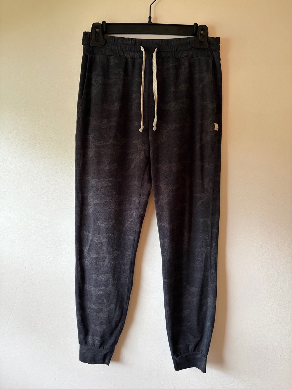 Vuori Black Camo Jogger Pants with White Drawstring